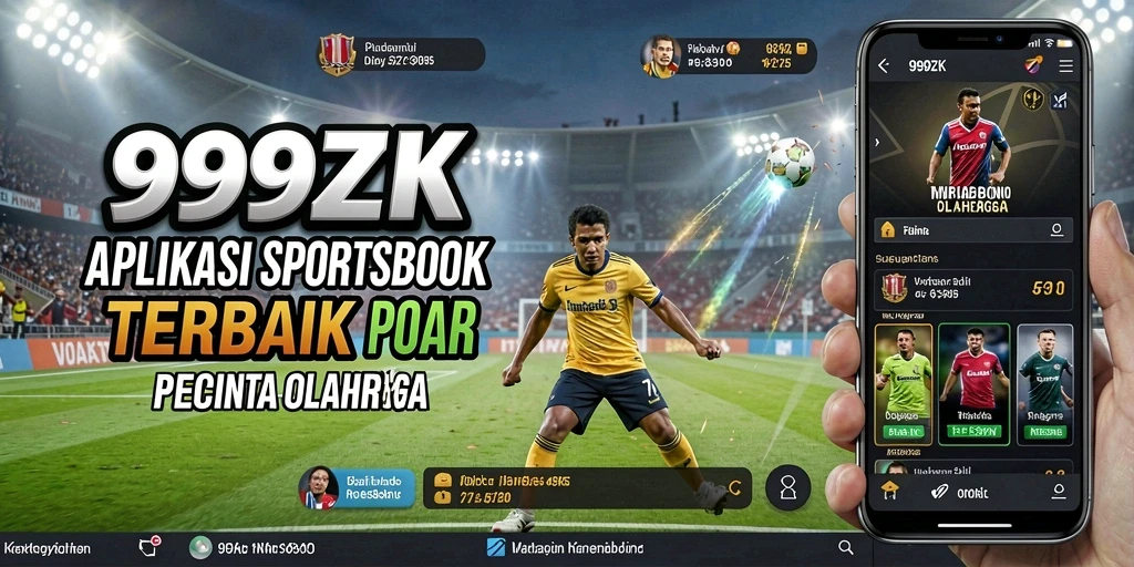 Tampilan antarmuka aplikasi Sportsbook 999ZK yang menarik dan informatif.