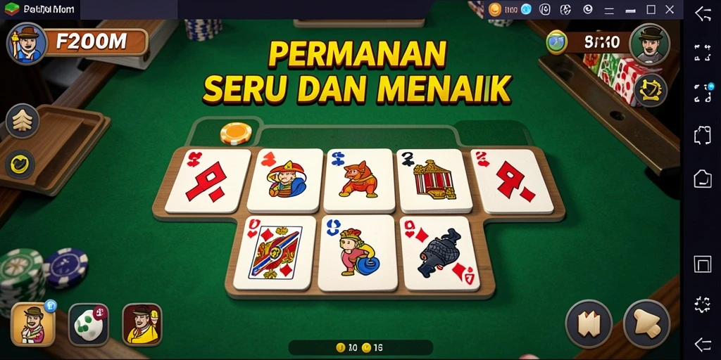 Gameplay seru dan menegangkan di F200M saat bermain Domino.
