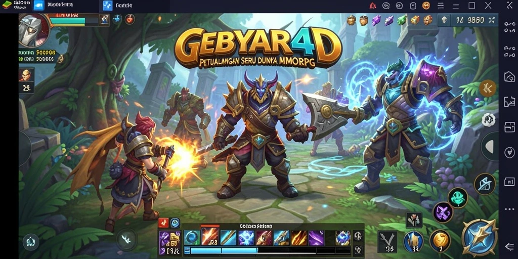 Screenshot dari GEBYAR4D menunjukkan aksi pemain dalam pertempuran epik.