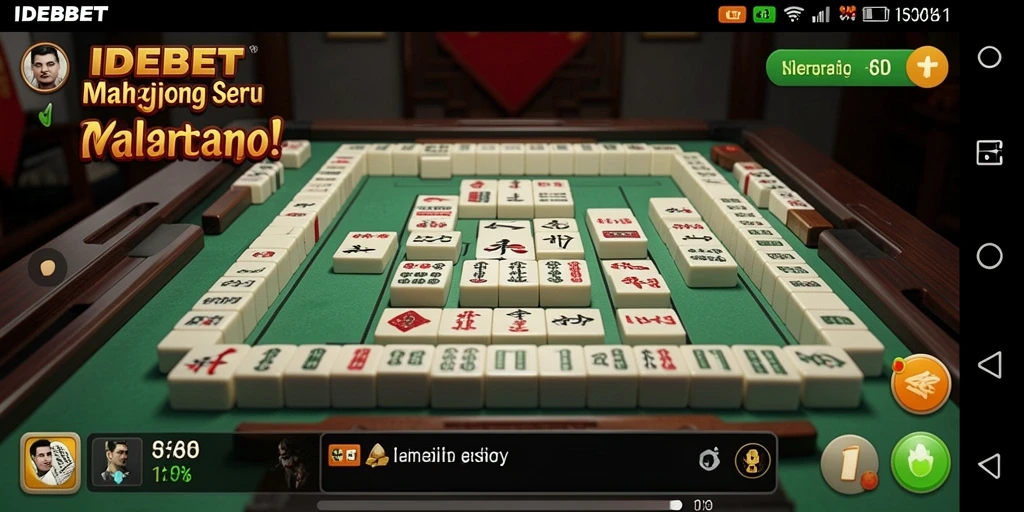 Screenshot gameplay IDEBET yang menampilkan suasana Mahjong yang seru.