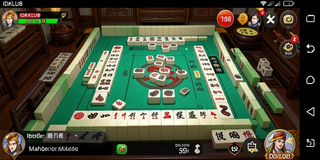 Tampilan gameplay menegangkan dalam permainan Mahjong IDKLUB