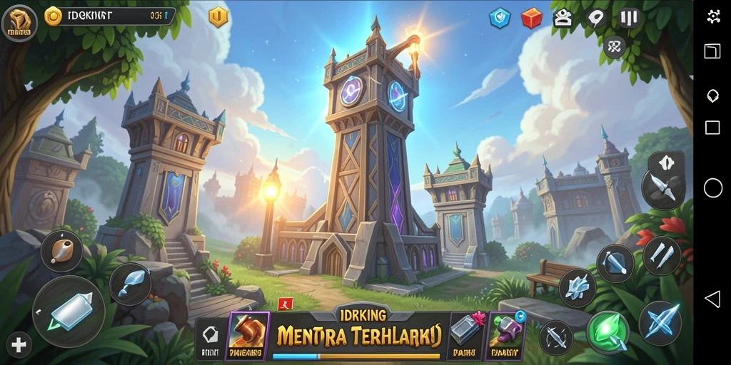 Gameplay menarik IDRKING dalam mode Tower Defense yang menantang.
