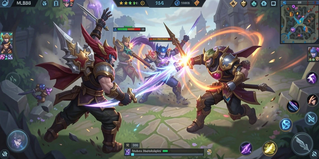 Gameplay seru MLBB8 dalam aksi pertempuran yang mendebarkan.