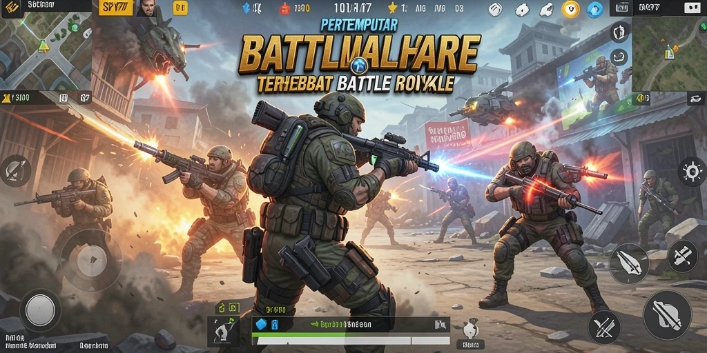 Tampilan gameplay menarik dalam SPY77 dengan aksi Battle Royale.